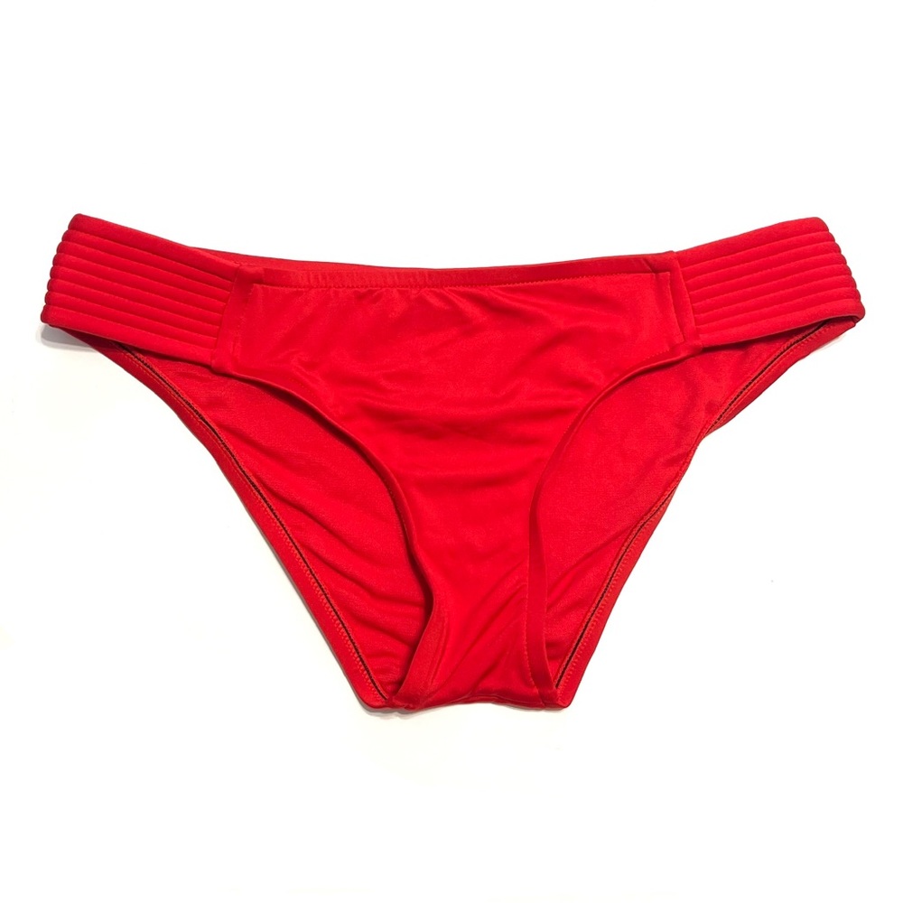 Kona Sol Stitched Hipster Medium Coverage Bikini Bottoms Red NWOT S - Picture 2 of 7